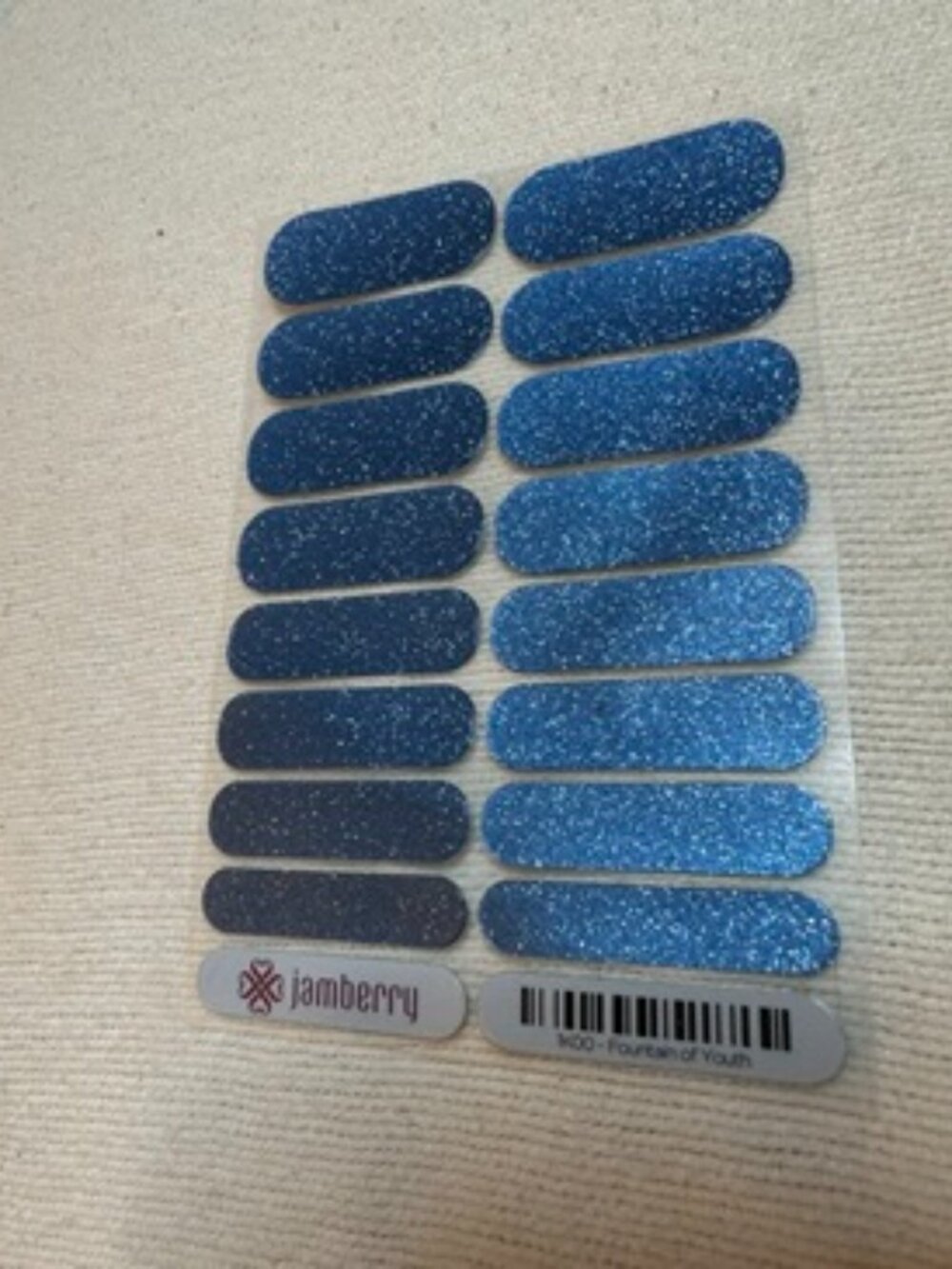 💅Hard to Find Jamberry Nail Wrap, Full Set in Blue Glitter, Formal, Art Deco💅